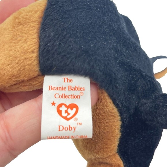 Ty Beanie Baby 1996  Doby the Doberman PVC Pellets & Sealed Teenie Beanie Set - Picture 6 of 12